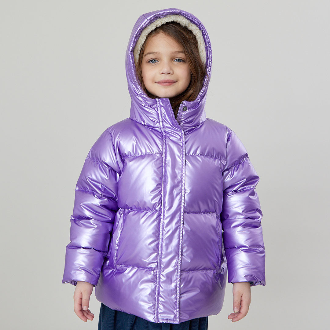 Girls Pete Puffer - Purple Metallic