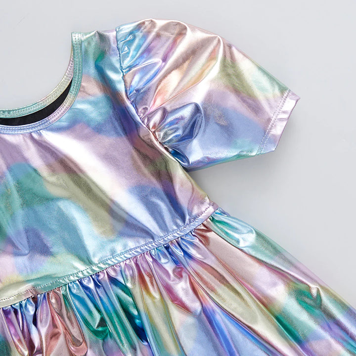 Girls Laurie Dress - Cotton Candy Lame