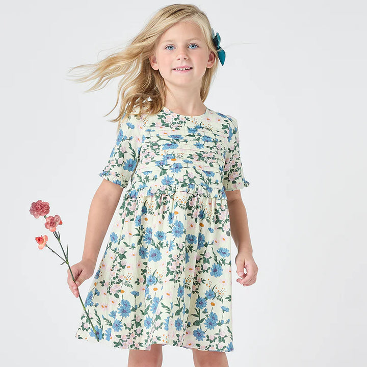 Girls Raquel Dress - Melon Daisy Floral
