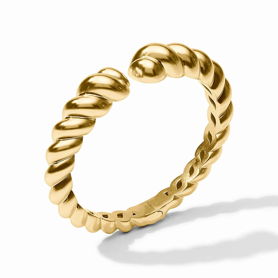 Gold Ravello Cuff showing open design and dimensional sculpted detailing