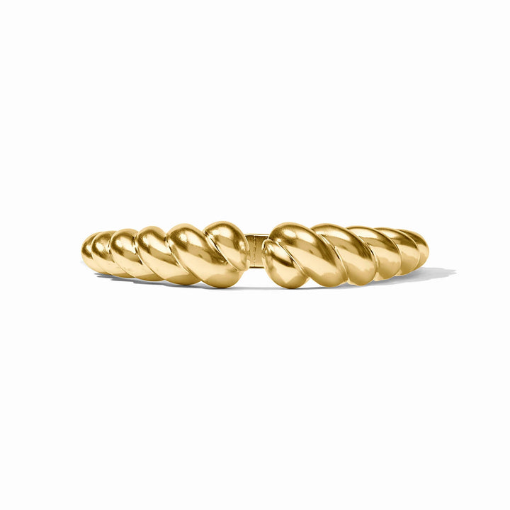 Gold Ravello Cuff bracelet with sculpted twisted rib design