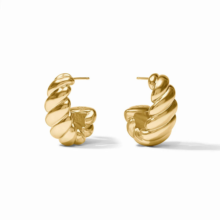 Gold Ravello Statement Hoop earrings in medium size