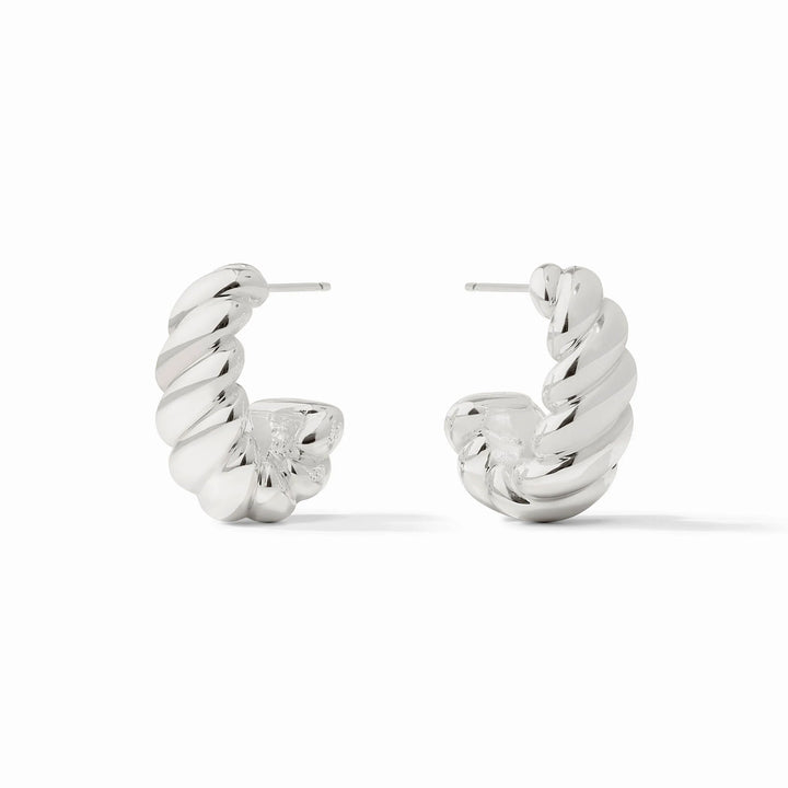 Silver Ravello Statement Hoop earrings in medium size