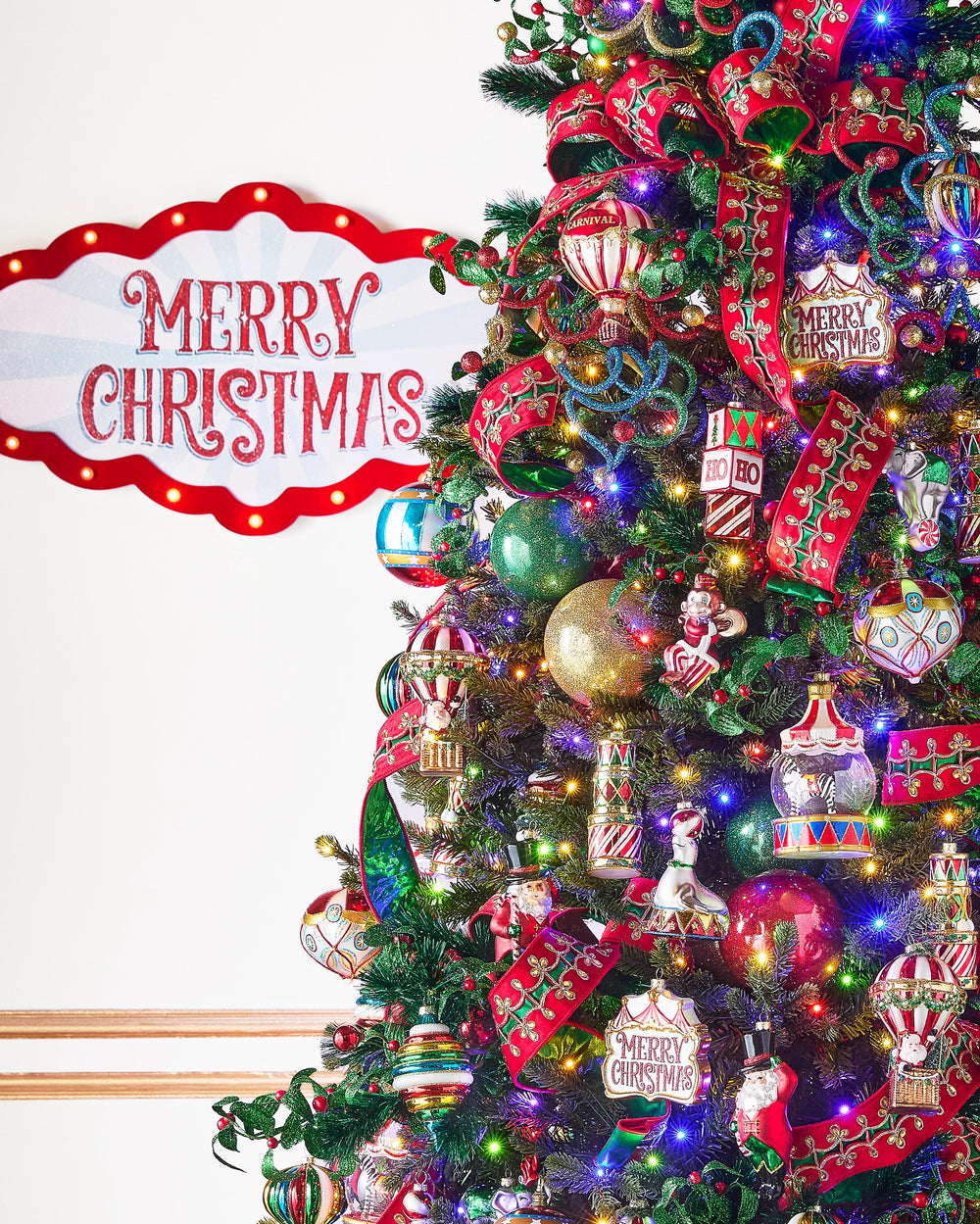 Red and green ornamental wired Christmas ribbon for holiday wreaths, Christmas trees, bows, and seasonal decorations