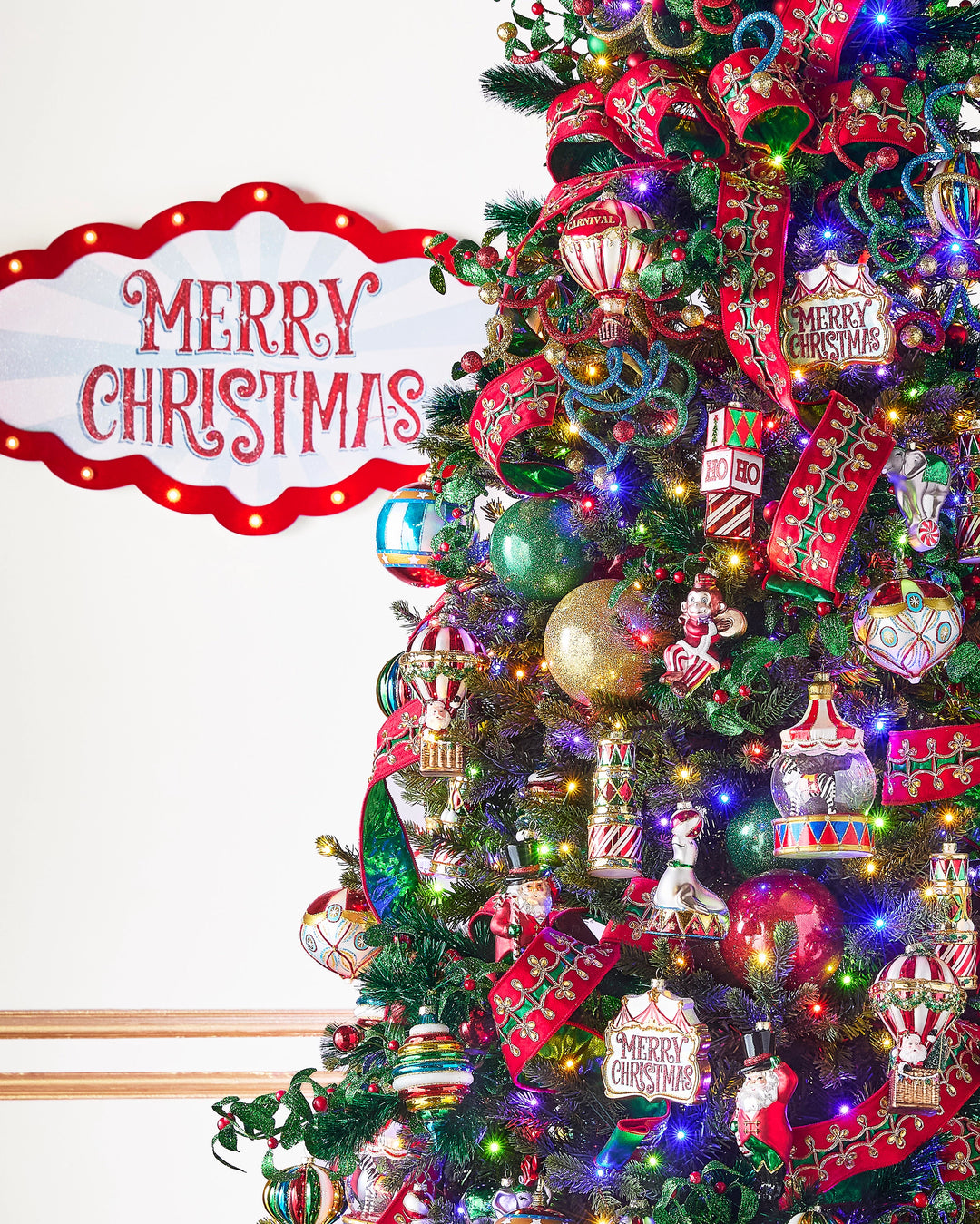Red and green ornamental wired Christmas ribbon for holiday wreaths, Christmas trees, bows, and seasonal decorations