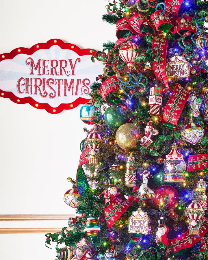 Red and green ornamental wired Christmas ribbon for holiday wreaths, Christmas trees, bows, and seasonal decorations