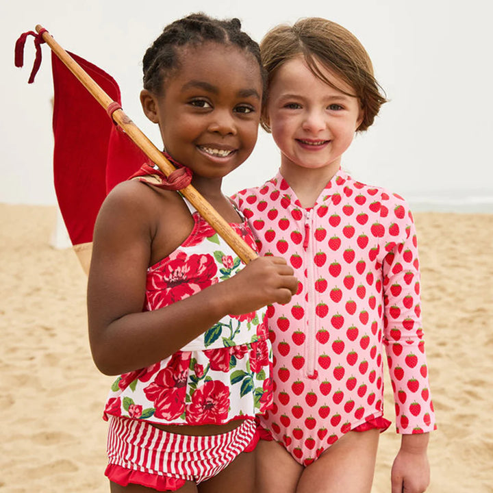Girls Joy Tankini - Red Peonies
