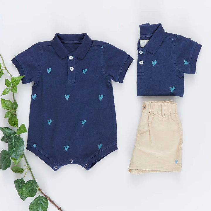 Baby Boys Alec Jumper - Rooster Embroidery
