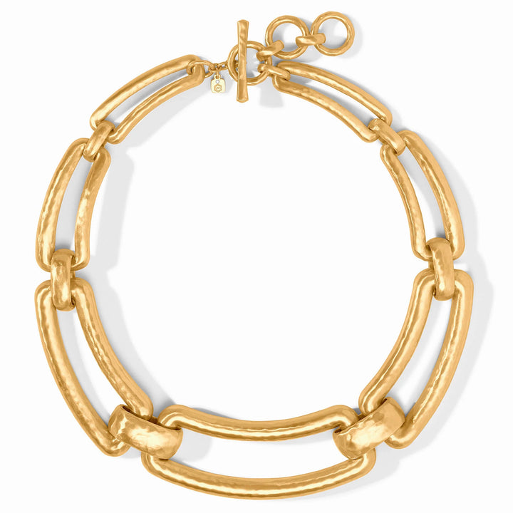 Gold Sahara Collar Necklace with double-link centerpiece and toggle closure
