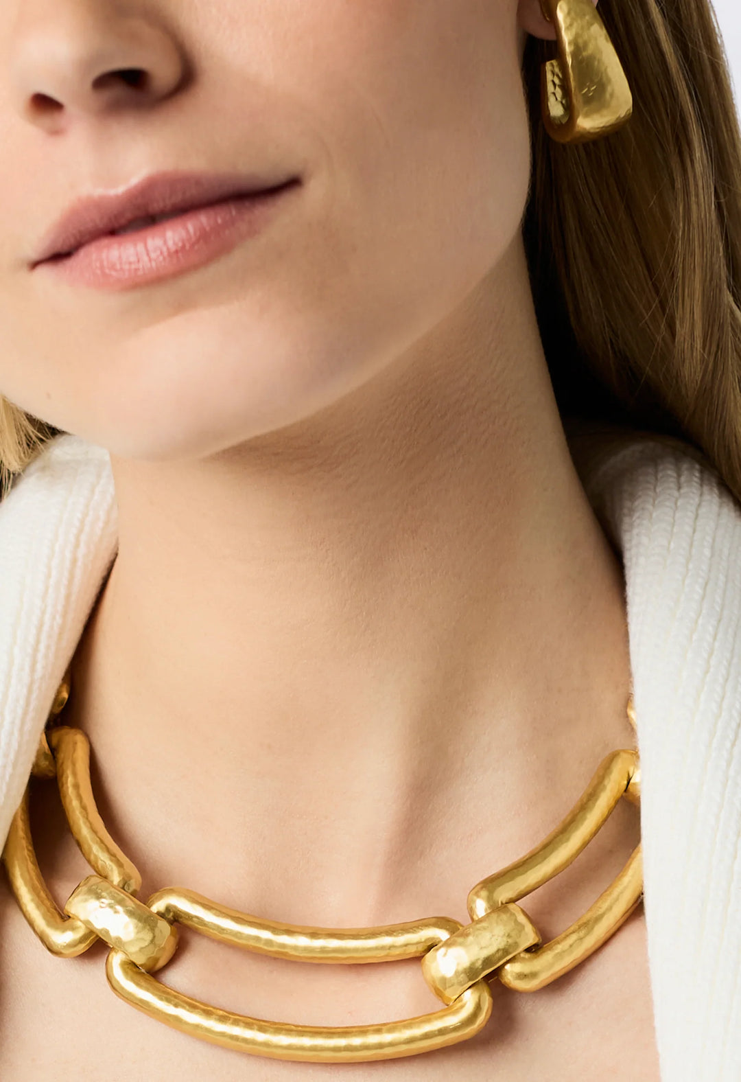 Close-up of Gold Sahara Collar Necklace statement links
