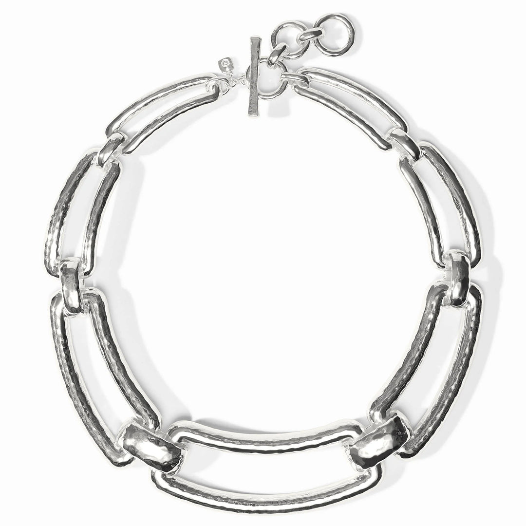 Silver Sahara Collar Necklace with oversized textured links