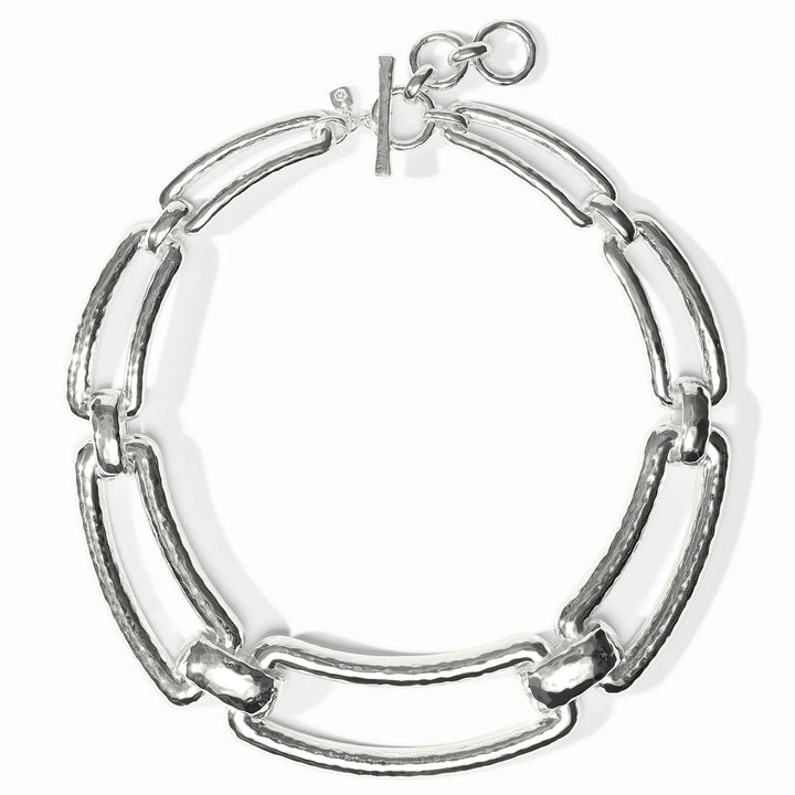 Silver Sahara Collar Necklace with oversized textured links