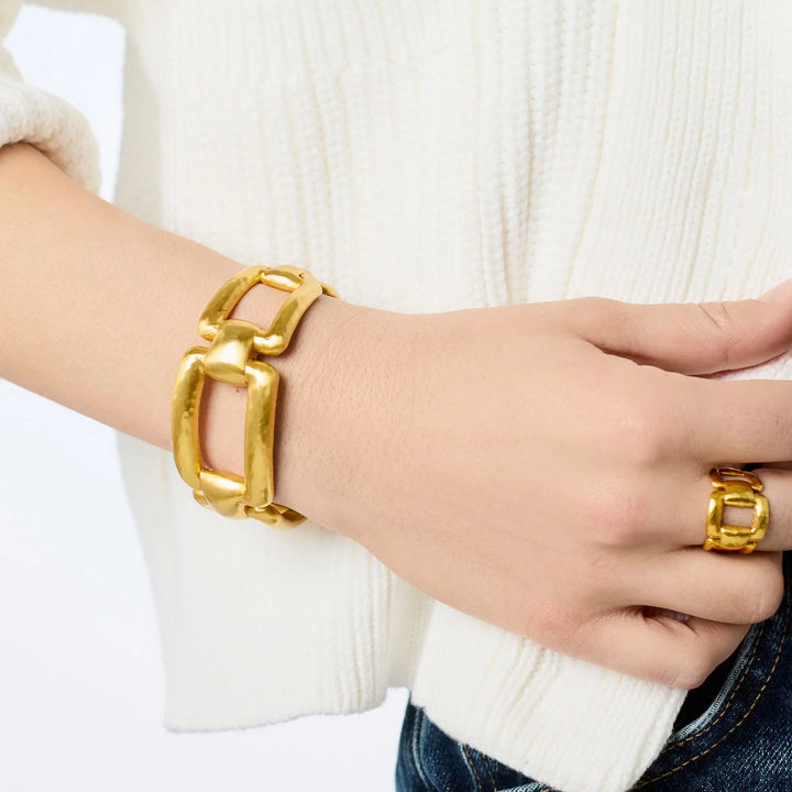 Gold Sahara Cuff Bracelet styled on wrist