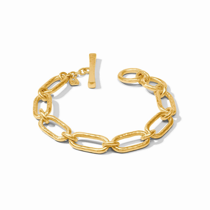 Sahara Demi Link Bracelet in gold with textured links and toggle closure