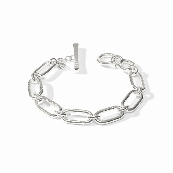 Sahara Demi Link Bracelet in silver with textured links and toggle closure
