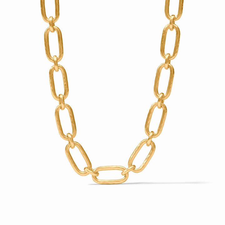 Model wearing the Sahara Demi Link Necklace in gold