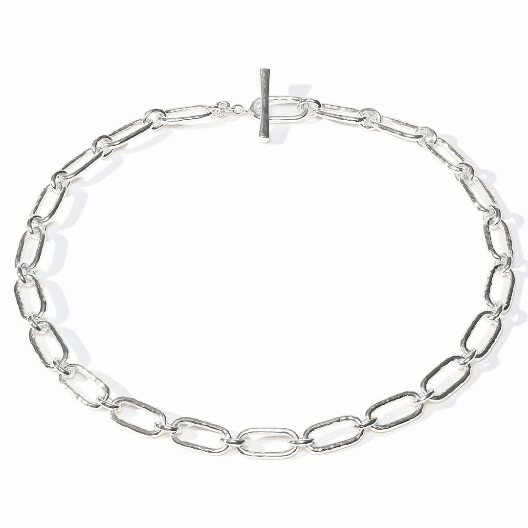 Full view of Sahara Demi Link Necklace in silver with toggle closure
