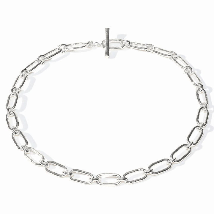 Full view of Sahara Demi Link Necklace in silver with toggle closure