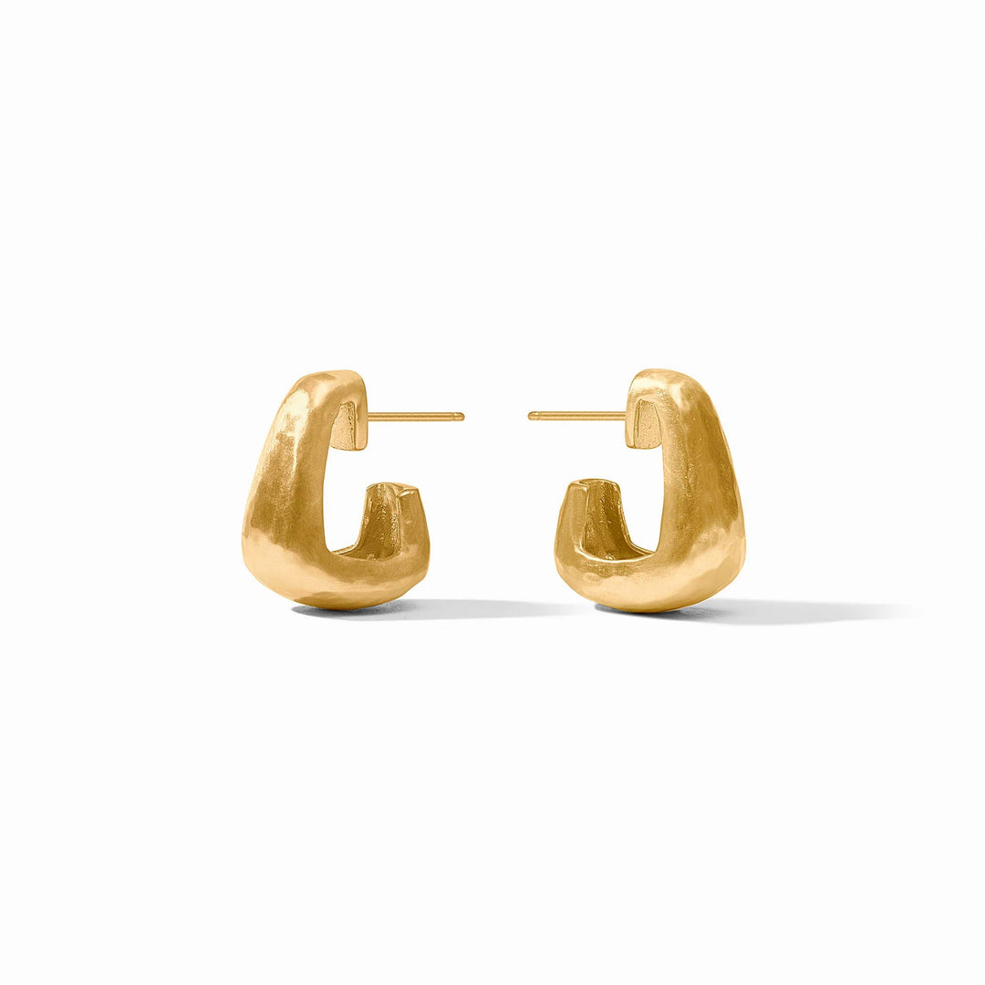 Gold Sahara Hoop Earrings with sculptural textured finish
