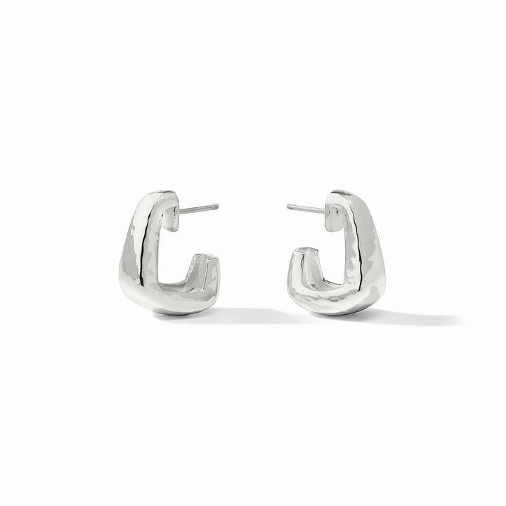 Silver Sahara Hoop Earrings with sculptural textured finish