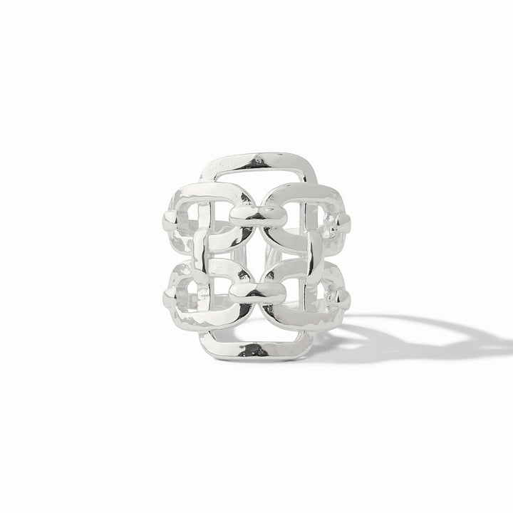Silver Sahara Statement Ring with open woven link design