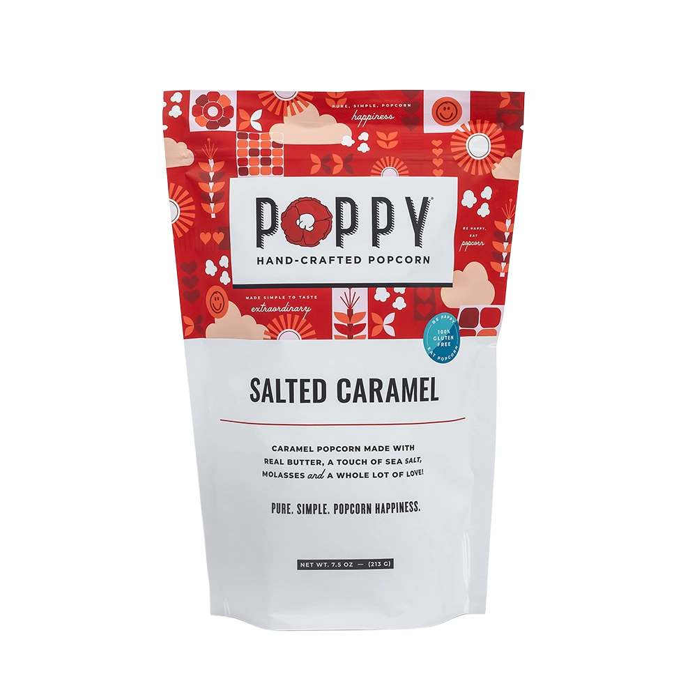 Poppy Salted Caramel Hand-Crafted Popcorn bag