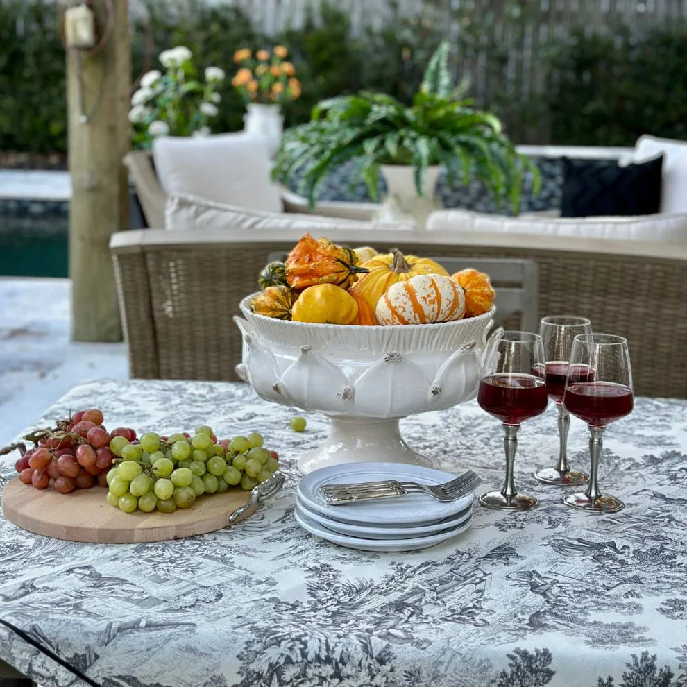 Scavo Harvest Pedestal Bowl - White