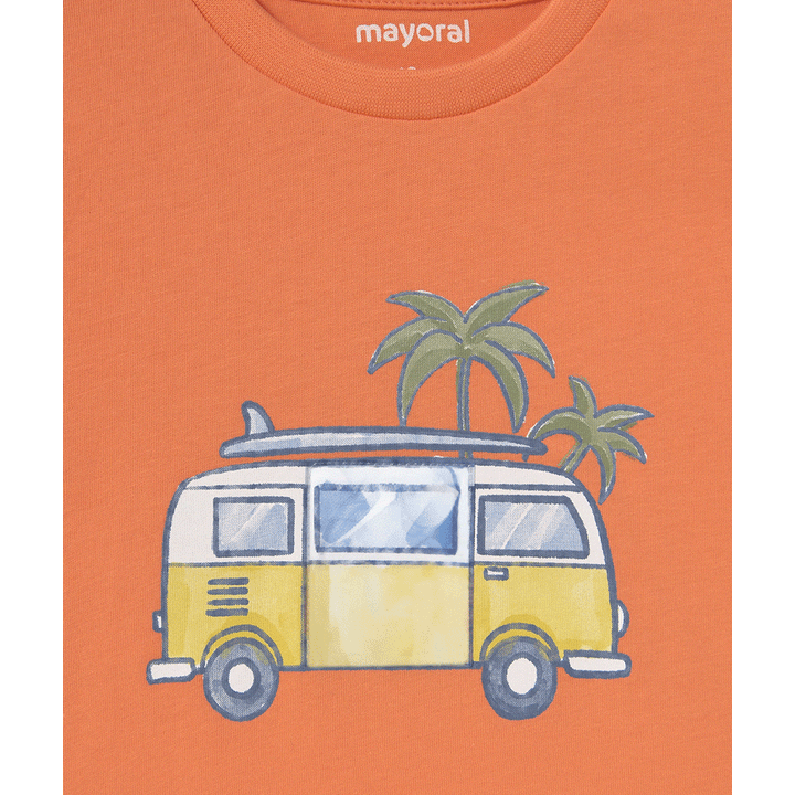 Orange Knit Interactive Shark Surfer Van T-Shirt