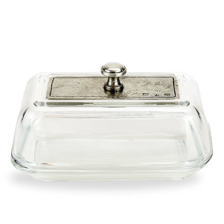 Vintage Glass Covered Butter Dish
