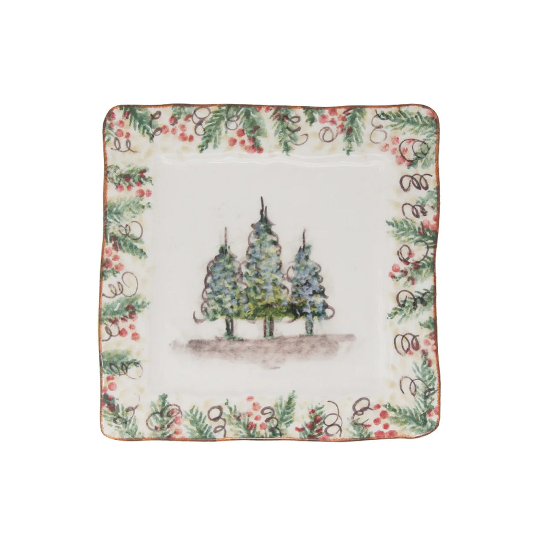 Natale Square Salad/Dessert Plate