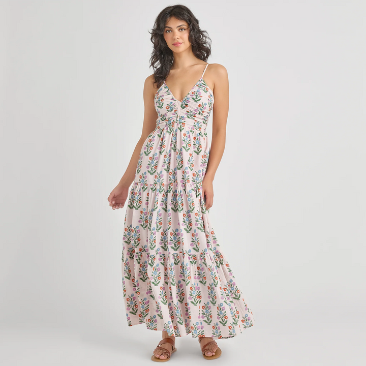 Women's Hope Dress - Pink Dewdrop Block Print