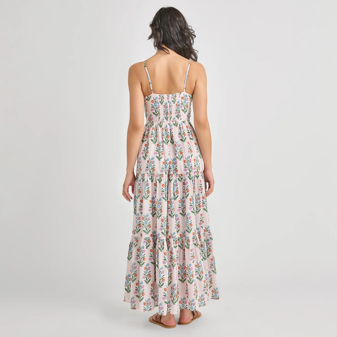 Women's Hope Dress - Pink Dewdrop Block Print