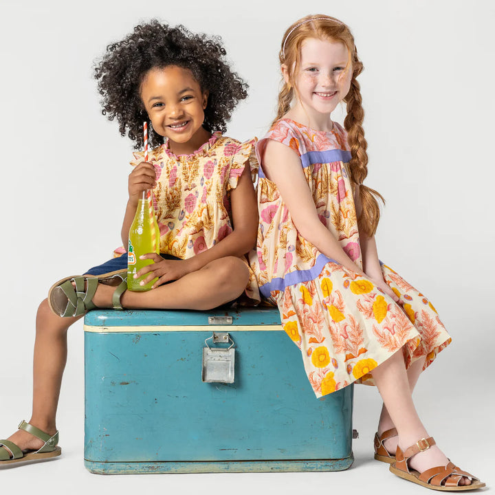 Girls Krista Dress - Gilded Floral Mix
