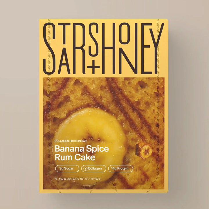 Stars + Honey Banana Spice Rum Cake collagen protein bars boxed set