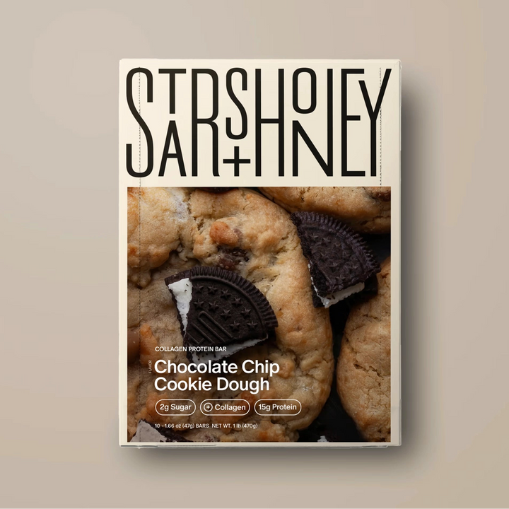 Stars + Honey Chocolate Chip Cookie Dough collagen protein bars boxed set