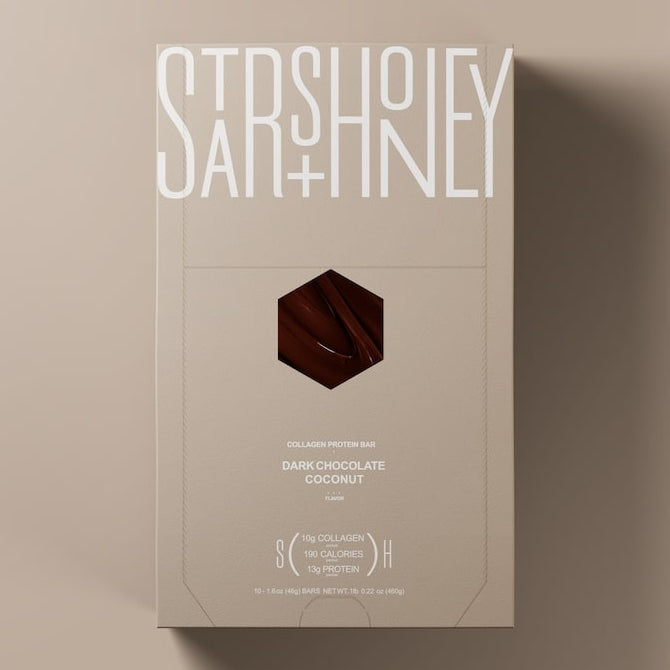 Stars + Honey Dark Chocolate Coconut collagen protein bars boxed set