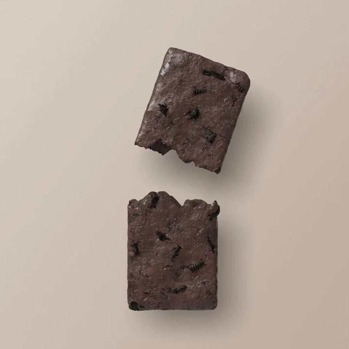 Close-up of Stars + Honey Mint Cookies and Cream collagen protein bar pieces