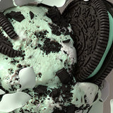 Mint cream and chocolate cookies representing Stars + Honey Mint Cookies and Cream flavor