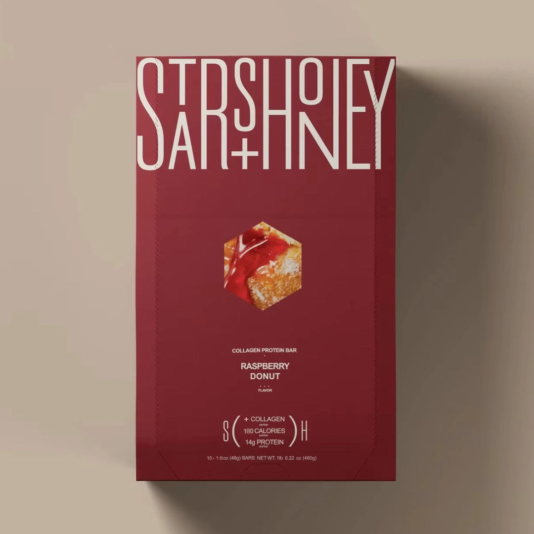 Stars + Honey Raspberry Donut collagen protein bars boxed set