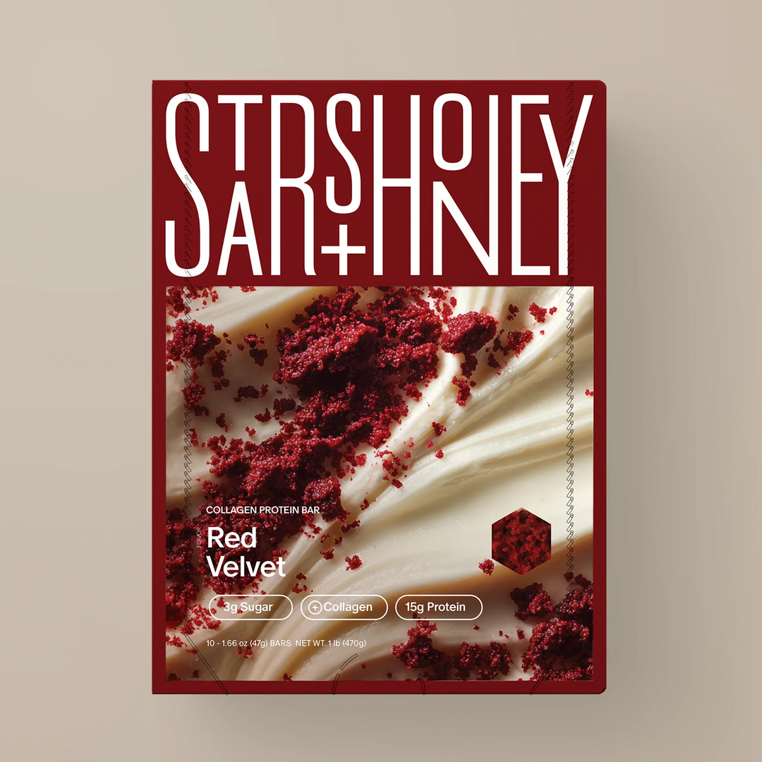 Stars + Honey Red Velvet collagen protein bars boxed set