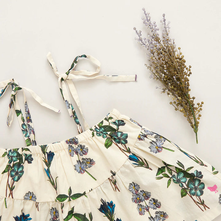 Girls Stella Top - Blue Botanical