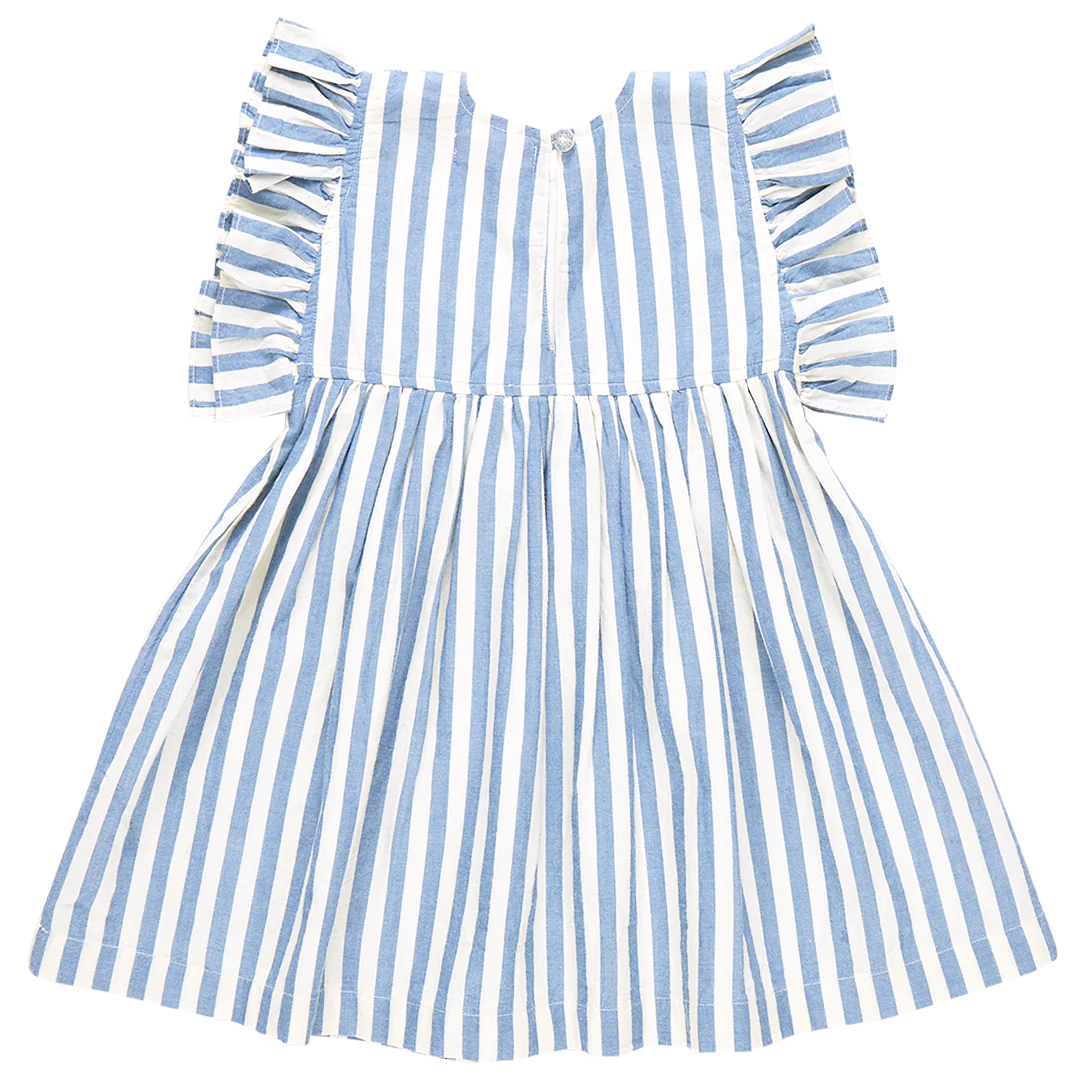 Girls Sarita Dress - Blue Stripe