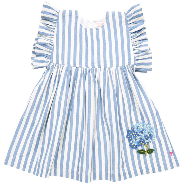 Girls Sarita Dress - Blue Stripe