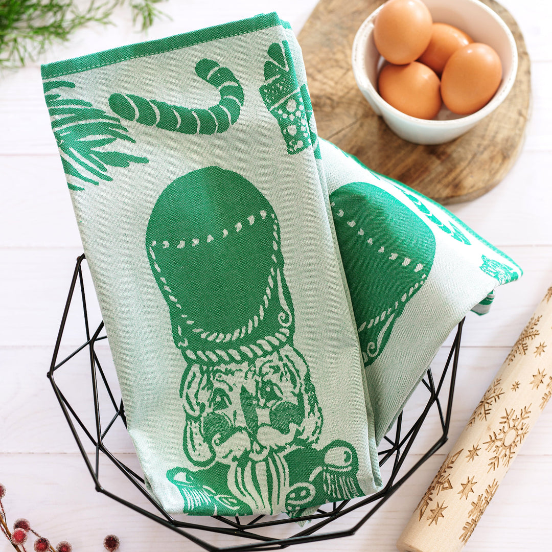 Strofinaccio Green Nutcracker Dish Towels - Set of 2