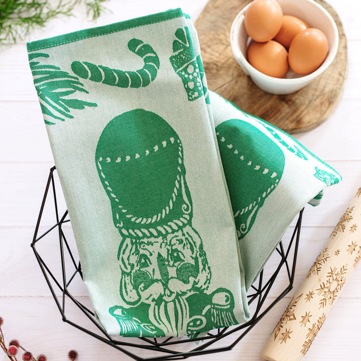 Strofinaccio Green Nutcracker Dish Towels - Set of 2