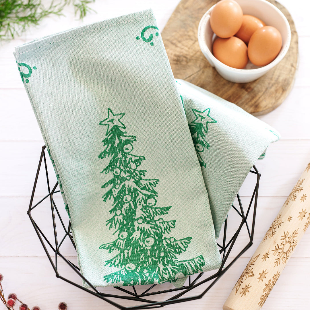 Strofinaccio Green Tree Dish Towels - Set of 2