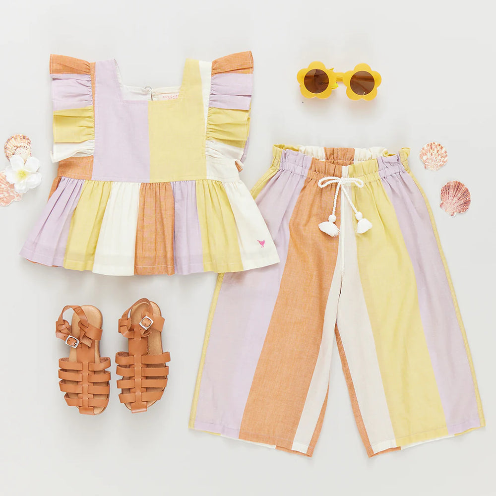 Girls Elsie Top - Desert Stripe