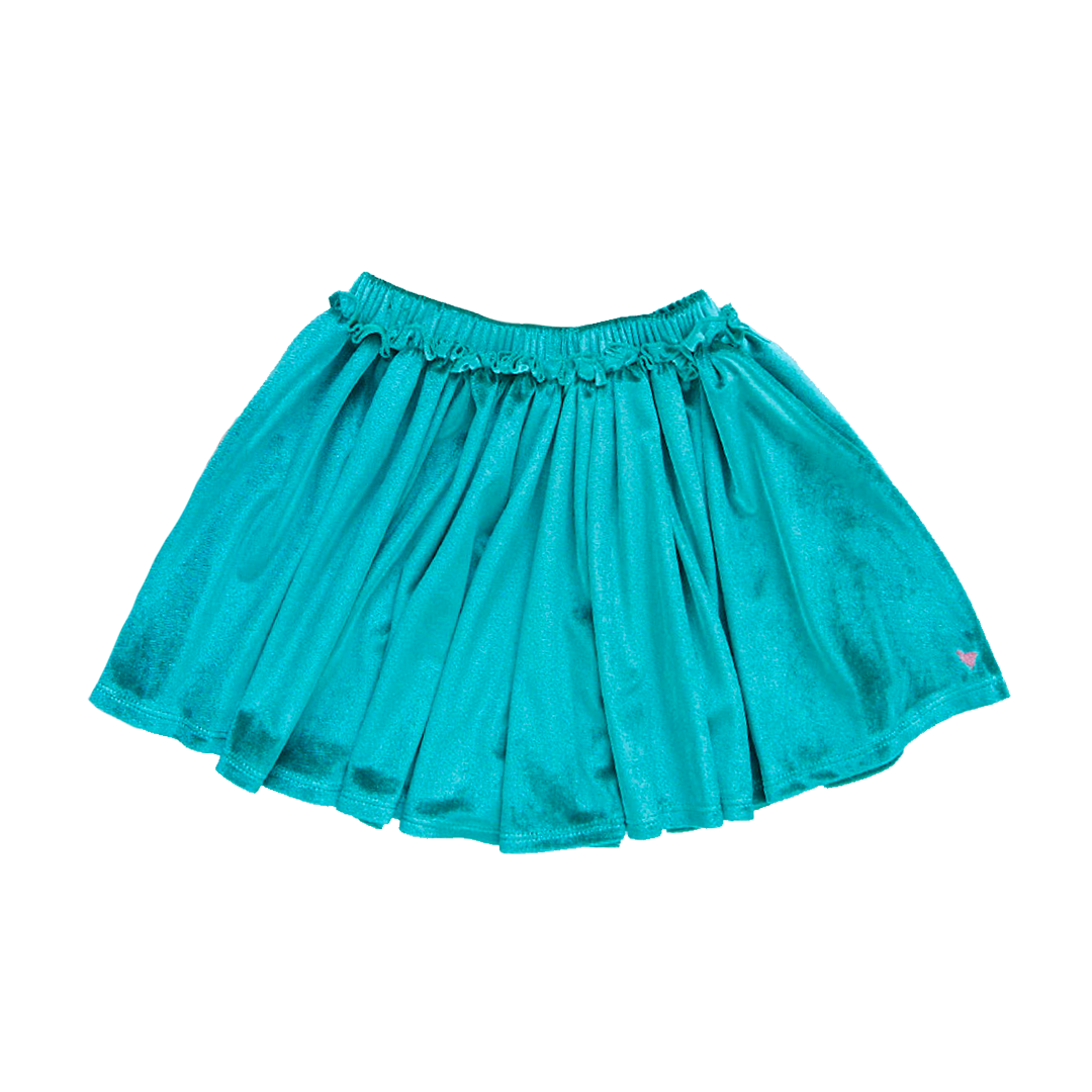 Girls Velour Gianna Skirt - Teal