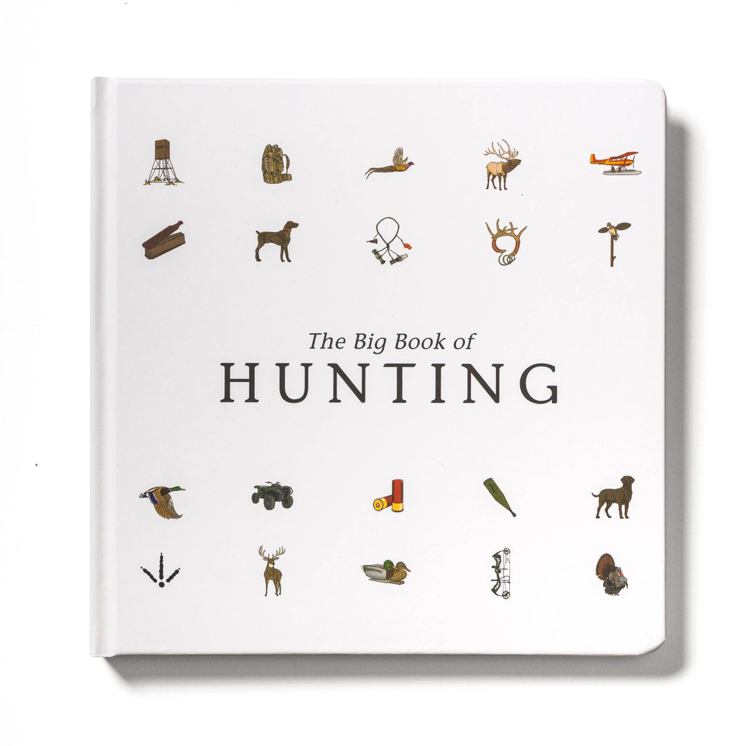 The Big Book of Hunting front cover featuring illustrated hunting animals and gear