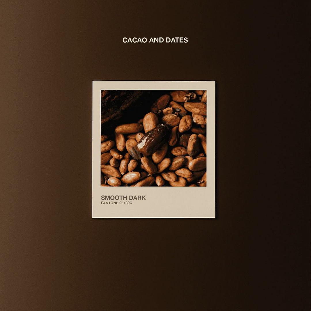 Organic cacao and dates featured as ingredients in The Conscious Bar Smooth Dark Chocolate